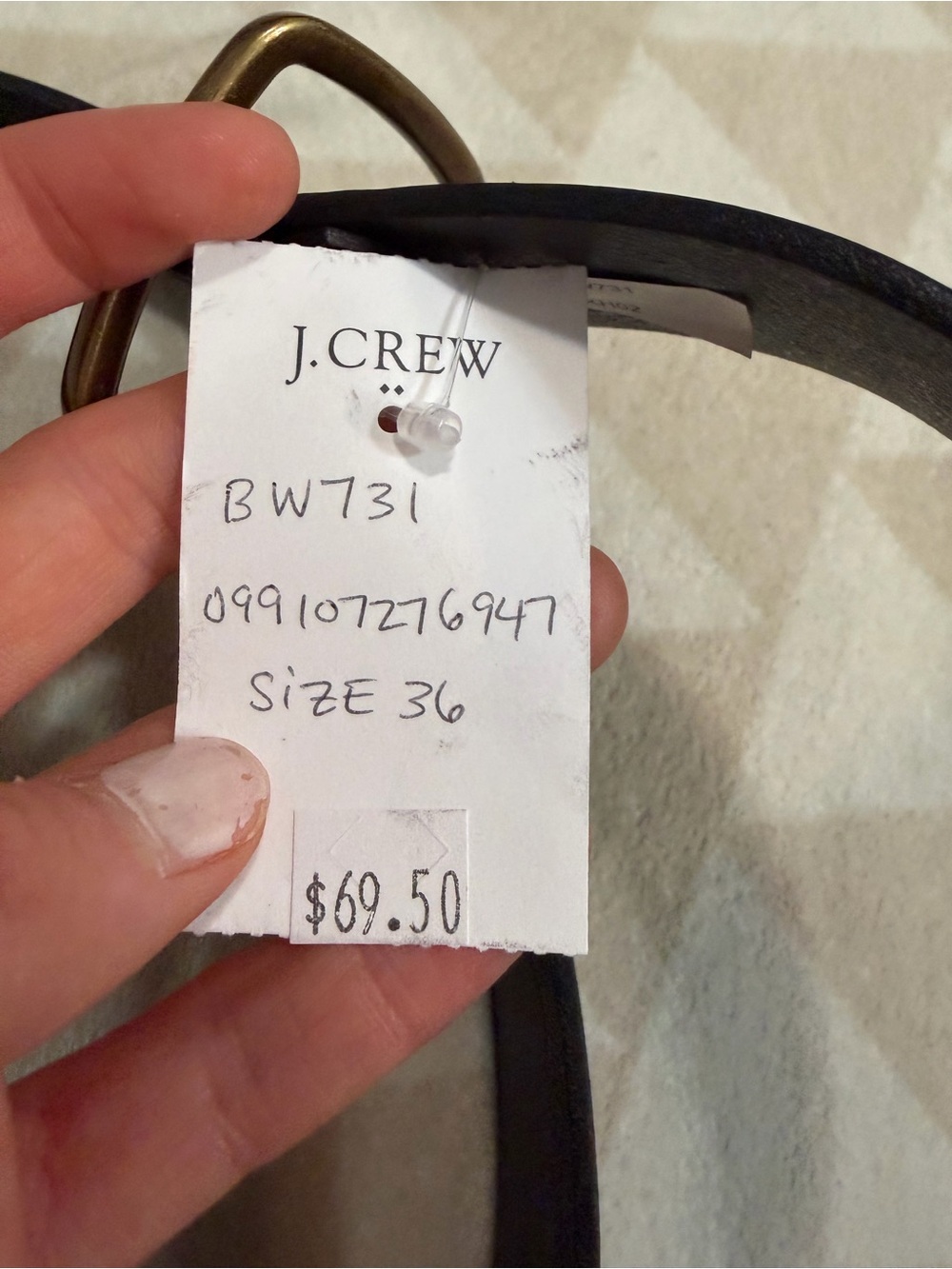 J crew Wide leather belt dark brown 36 - Picture 4 of 4
